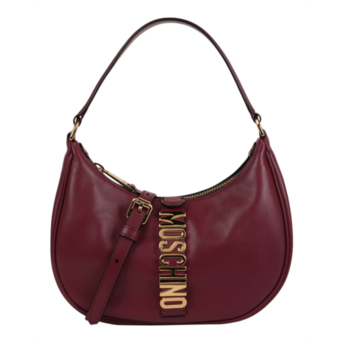 Moschino logo belt leather shoulder bag