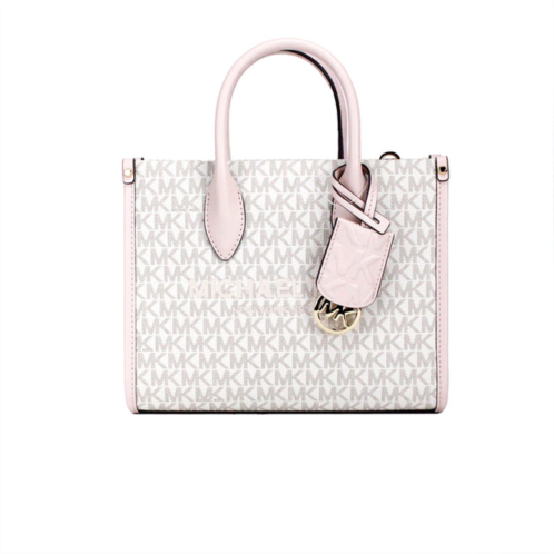 Michael Kors mirella small powder blush pvc top zip shopper tote crossbody womens bag