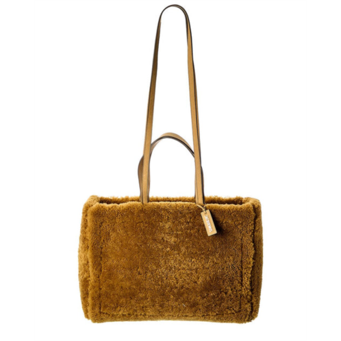 Jacquemus le cabas neve large wool & leather tote