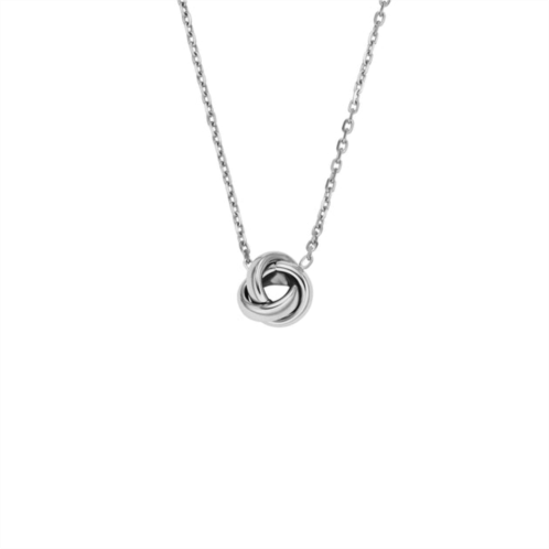 Fossil womens love knot stainless steel station necklace