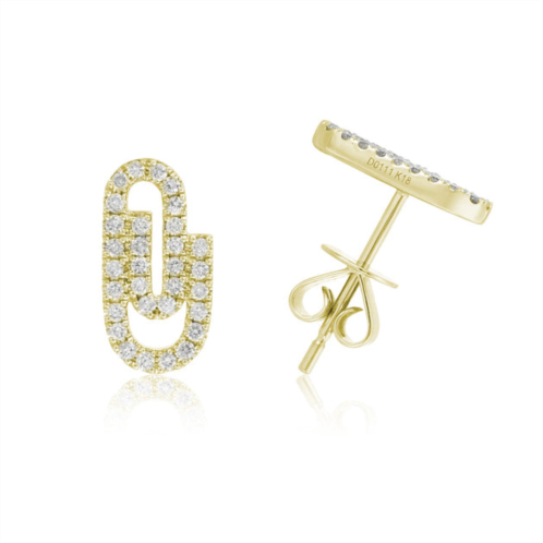 Sabrina Designs 14k gold & diamond paperclip stud earrings
