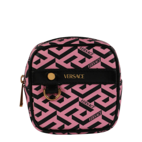 Versace coated canvas greca pouch