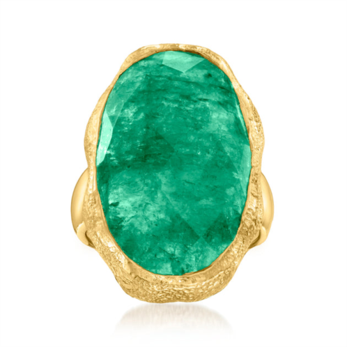 Ross-Simons emerald ring in 18kt gold over sterling