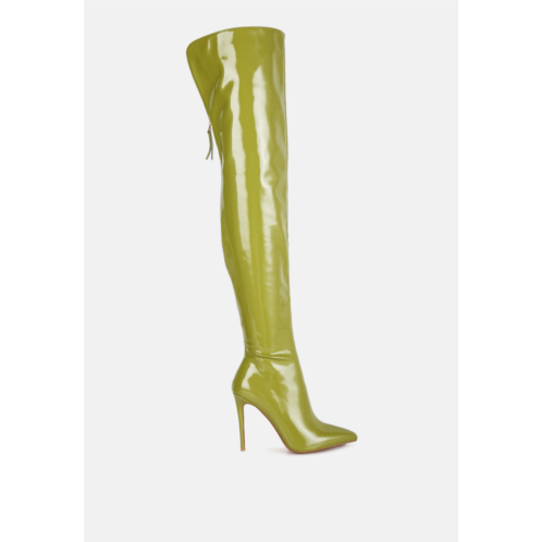 London Rag eclectic patent pu long stiletto boots