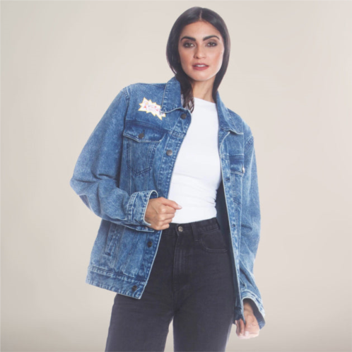 Members Only womens chucky placement denim oversized jacket