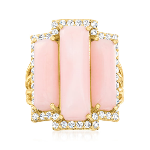 Ross-Simons pink opal and white topaz ring in 18kt gold over sterling
