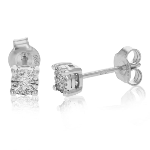 Vir Jewels 1/10 cttw round cut lab grown diamond prong set stud earrings in .925 sterling silver