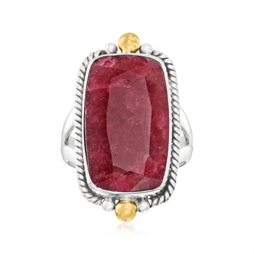 Ross-Simons ruby ring in 2-tone sterling silver