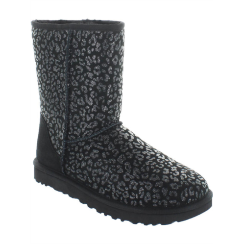 Ugg classic short womens suede snow leopard winter boots