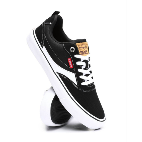 LEVI mens lance perf ct sneaker in black/white