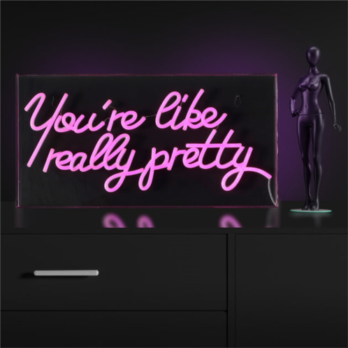 JONATHAN Y youre like really pretty 19.6 x 10.1 contemporary glam acrylic box usb operated led neon light