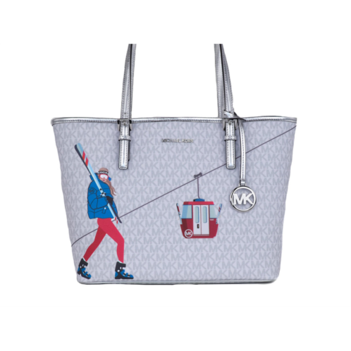 Michael Kors jet set girls print medium signature pvc carryall shoulder tote handbag (bright womens multi)