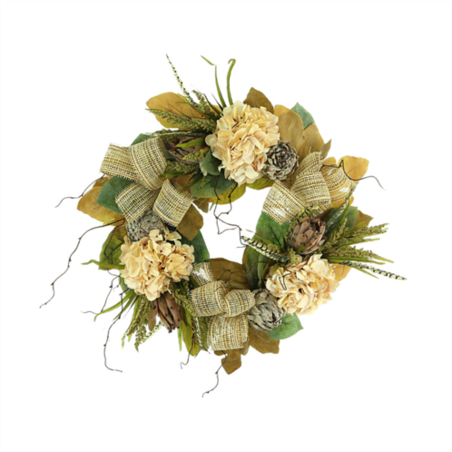 Creative Displays fall wreath w/ hydrangea, protea and heather