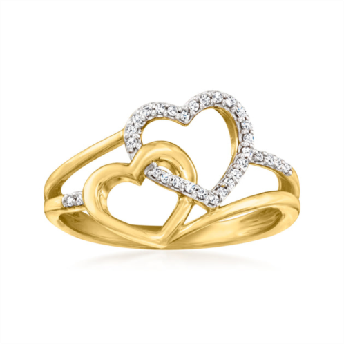 Canaria Fine Jewelry canaria diamond interlocking hearts ring in 10kt yellow gold