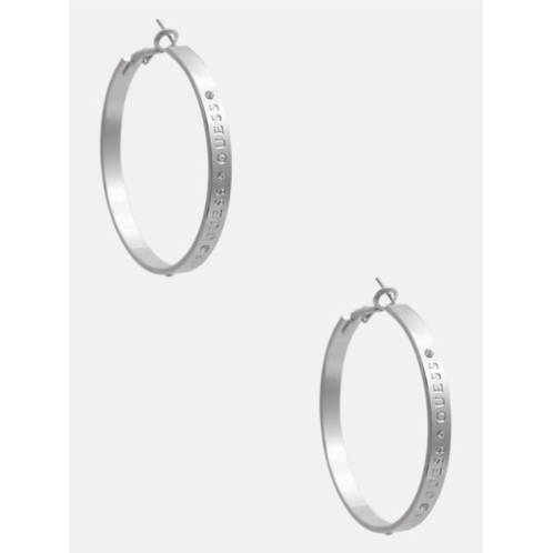 Guess Factory silver-tone logo hoop earrings