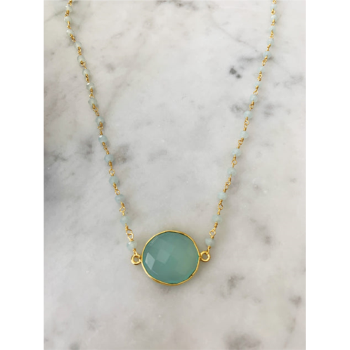 A Blonde and Her Bag mrs. parker endless summer chalcedony necklace in gold