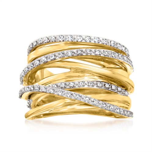 Ross-Simons diamond highway ring in 18kt gold over sterling