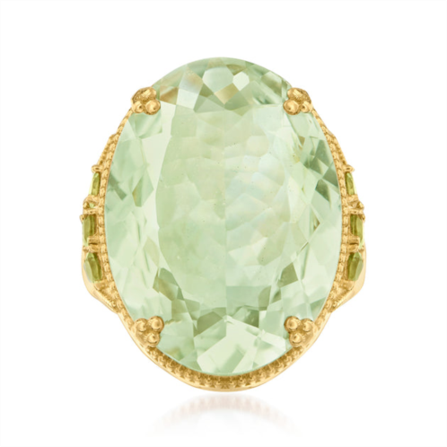Ross-Simons prasiolite and . peridot ring in 18kt gold over sterling