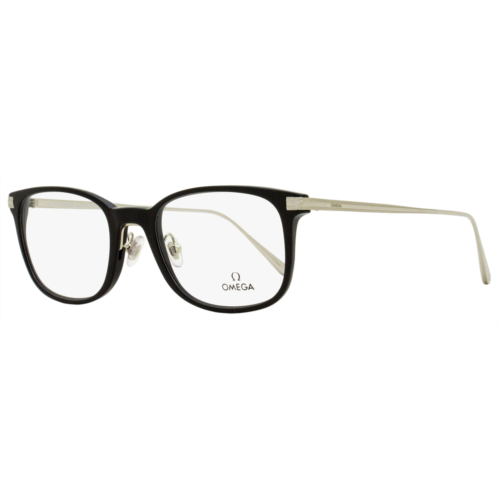 Omega mens rectangular eyeglasses om5039 001 black/ruthenium 53mm