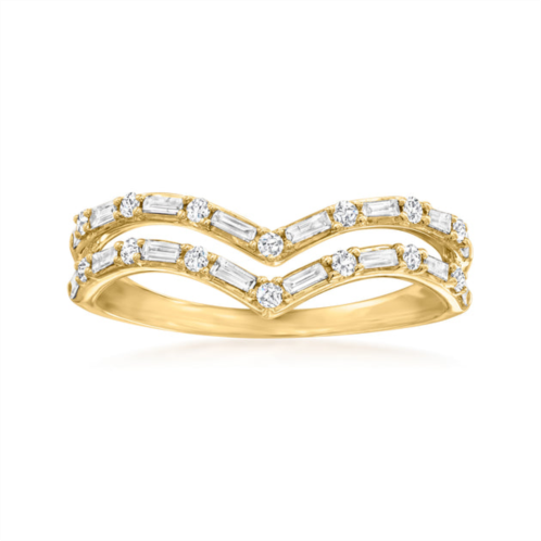 Ross-Simons diamond open-space chevron ring in 14kt yellow gold