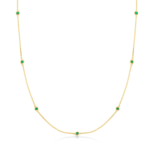 RS Pure ross-simons emerald station necklace in 14kt yellow gold