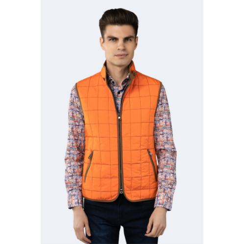 Luchiano Visconti orange quilted zip up vest