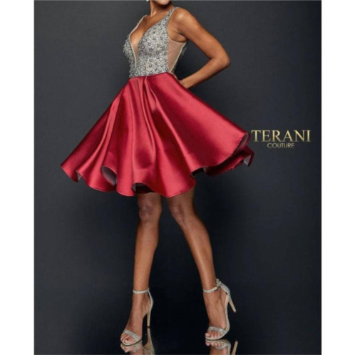 Terani Couture fit and flare in wine