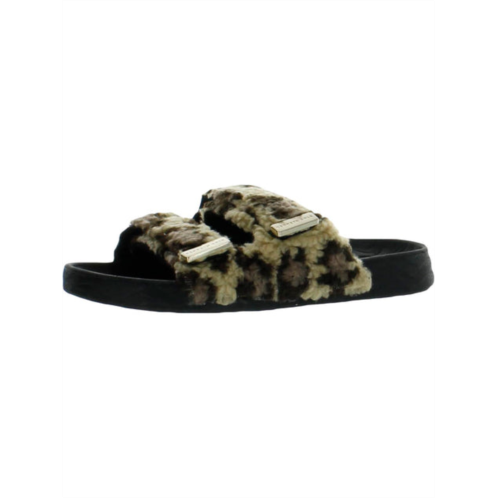 Kenneth Cole womens faux fur slip on slide slippers