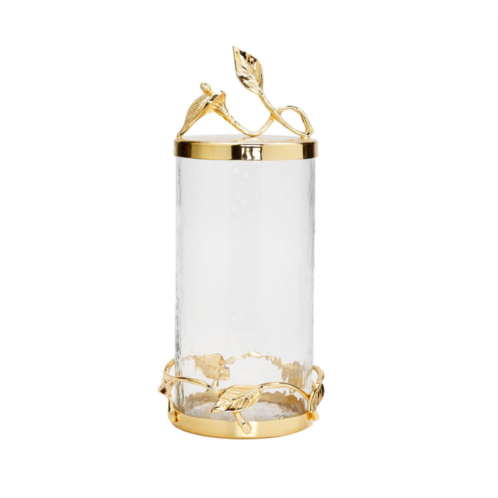 Classic Touch Decor hammered glass canister with gold leaf lid