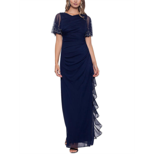 B&A by Betsy and Adam womens embellished cascade evening dress