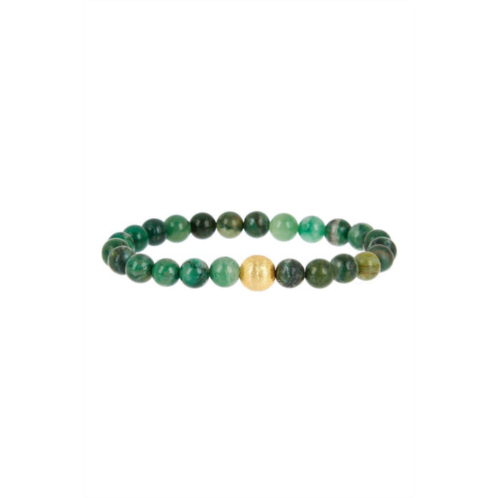 Stephen Oliver 18k matte gold multi jade bracelet