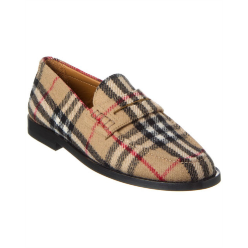 Burberry check felt wool loafer