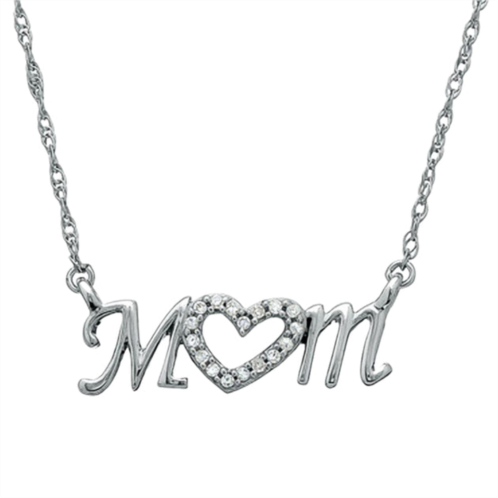 Pompeii3 diamond heart mom pendant 10k white gold womens necklace