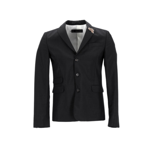 Dsquared2 blazer with pins in black polyester