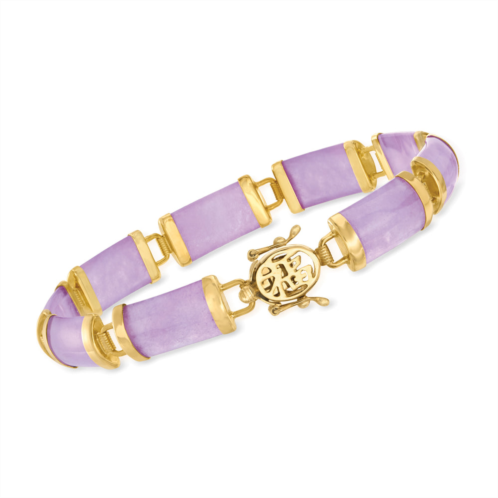 Ross-Simons lavender jade good fortune bracelet in 18kt gold over sterling