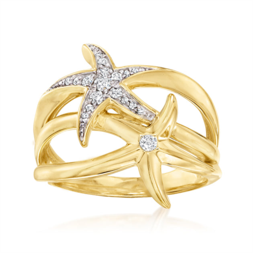 Ross-Simons diamond starfish ring in 18kt gold over sterling