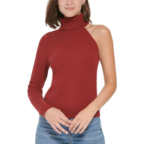 Calvin Klein Jeans womens ribbed one sleeve turtleneck top