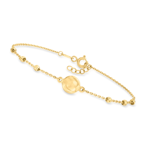 Canaria Fine Jewelry canaria 10kt yellow gold circle charm bead station bracelet
