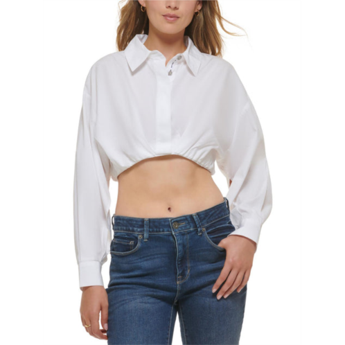 DKNY Jeans womens blouson cropped blouse
