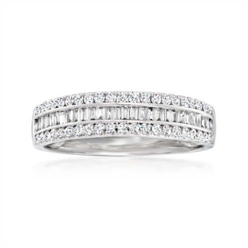 Ross-Simons round and baguette diamond ring in 14kt white gold