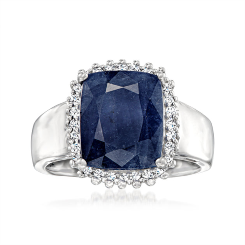 Ross-Simons sapphire and . white topaz ring in sterling silver