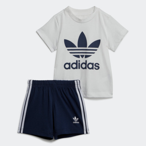 Adidas kids trefoil shorts tee set