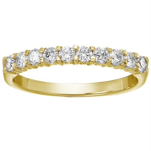Vir Jewels 3/4 cttw diamond wedding band 14k white or yellow gold 10 stones prong set round