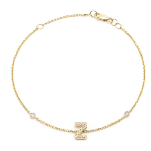 Monary diamond initial fashion bracelet z (14k) (6+1)