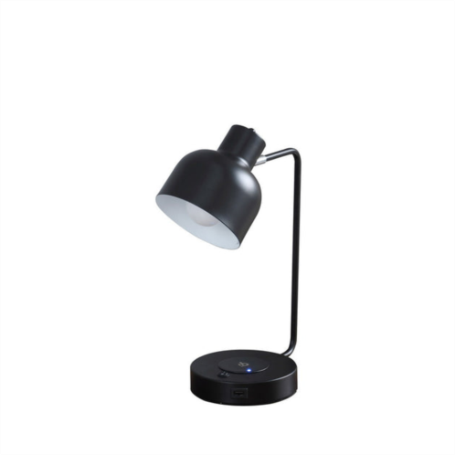 Simplie Fun 15.25in vadim black adjustable student desk task table lamp w/ charging usb port station