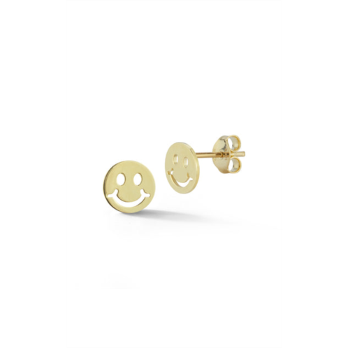 Ember Fine Jewelry 14k gold smiley face stud earrings