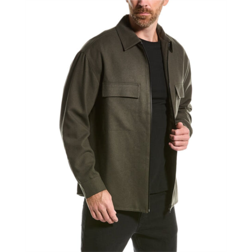 FRAME Denim modern flannel zip wool-blend shirt