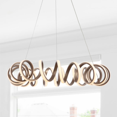 JONATHAN Y cursive 24 adjustable spiral integrated led metal chandelier ceiling light