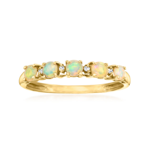 Canaria Fine Jewelry canaria opal 5-stone ring with diamond accents in 10kt yellow gold