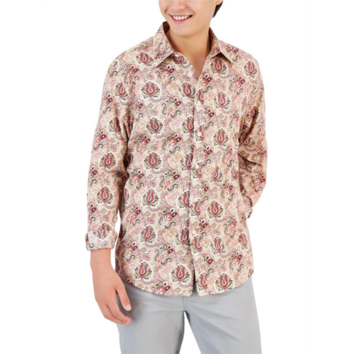 Club Room everly mens cotton paisley button-down shirt